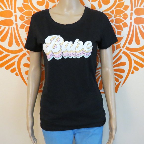 Event Blossom Tops - Women's Black Vintage Style Babe T-shirt M